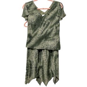 Y2K Vintage Cheetah Print Skirt Set Size Small/Medium